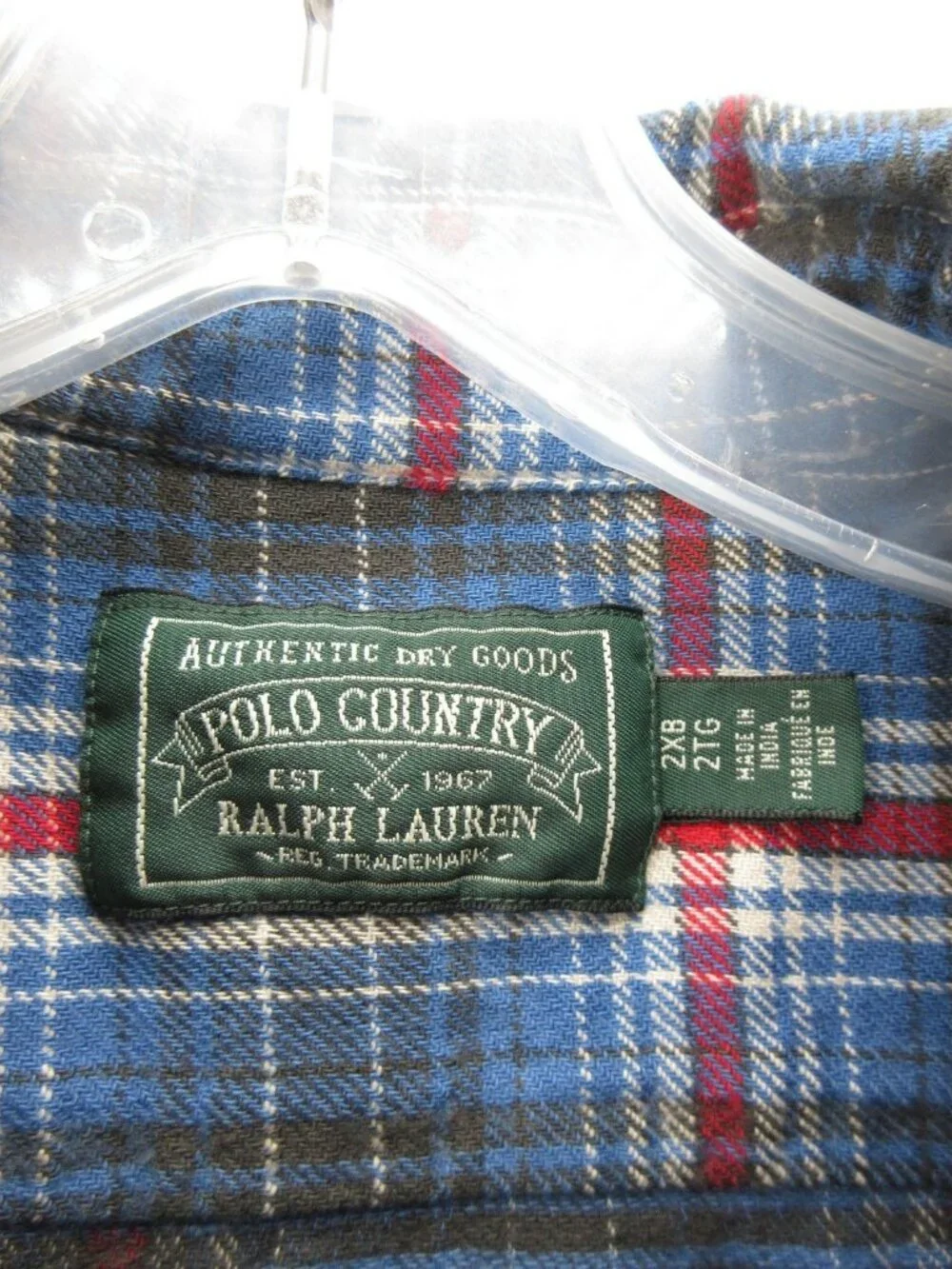 Polo Country Ralph Lauren Shirt 2XB Big Flannel Plaid Heritage Outdoor*